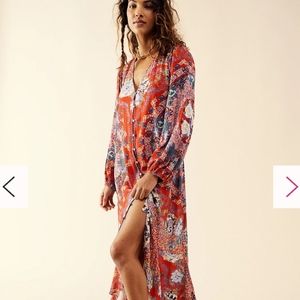 Free People Marais printed midi dress